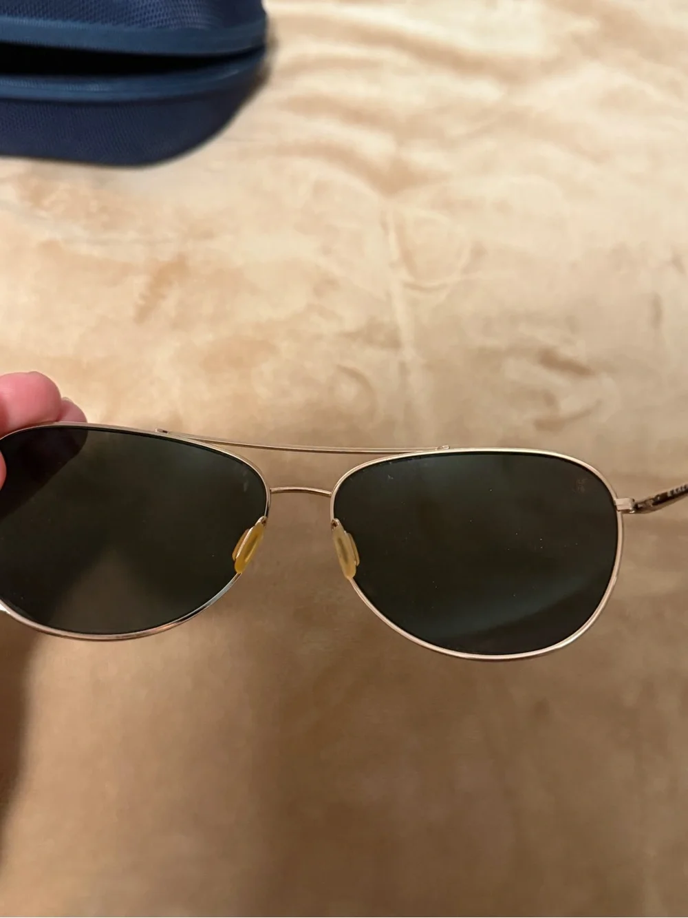 Kaenon Prescription Aviator Sunglasses with Navy Case - Rose Gold Frame